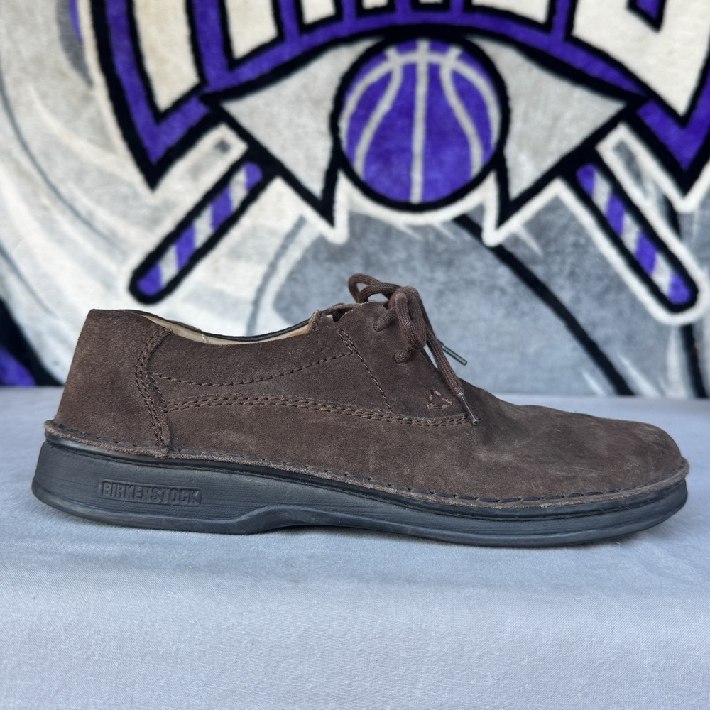 Size 45/M12 - Birkenstock Maine Lace Up Suede Leather Mocha Shoes - Picture 2 of 9